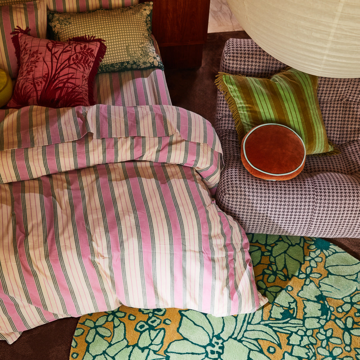 Brigitte Cotton Quilt Cover - Fuchsia Single