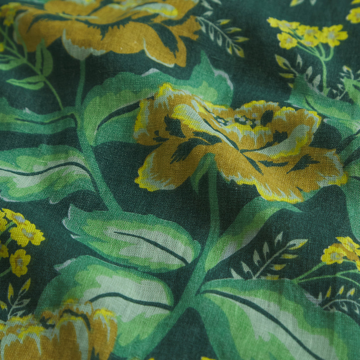 Margot Linen Quilt Cover - Forest Single