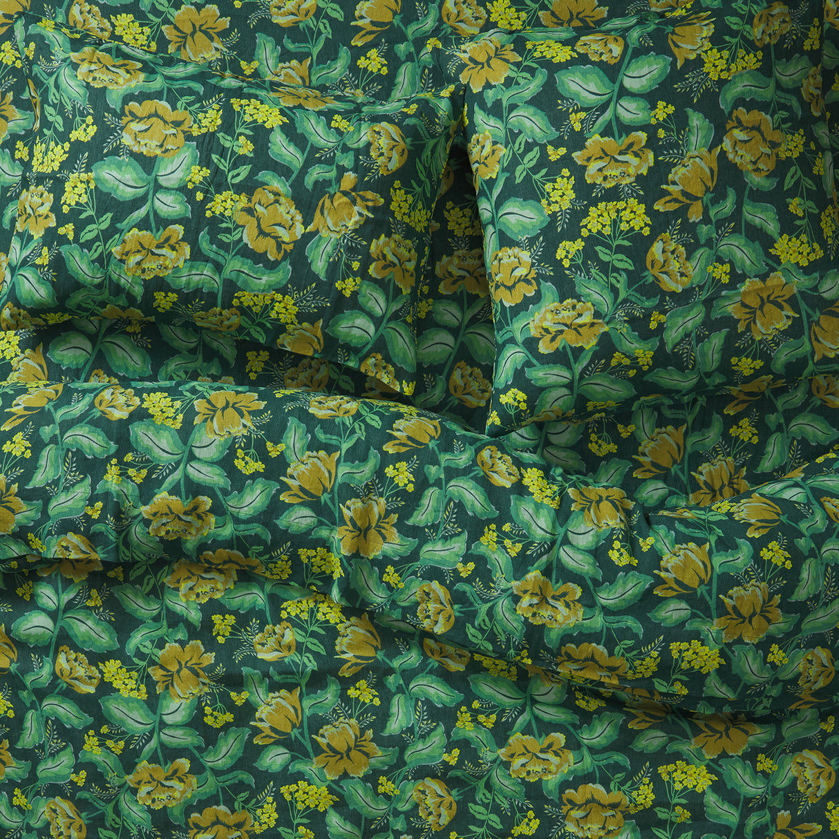 Margot Linen Quilt Cover - Forest Single