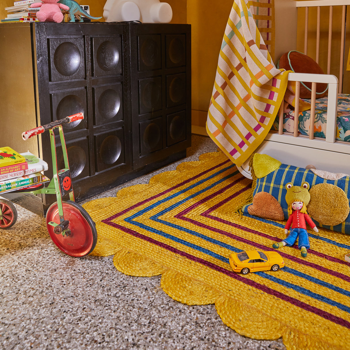 Burnet Jute Rug - Mustard