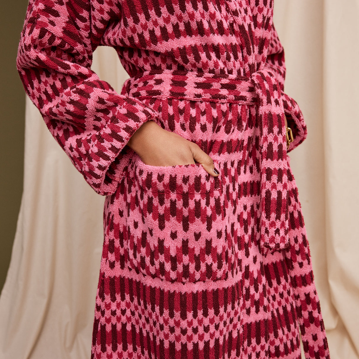 Arlette Towelling Robe - Cosmo Pink XS/S