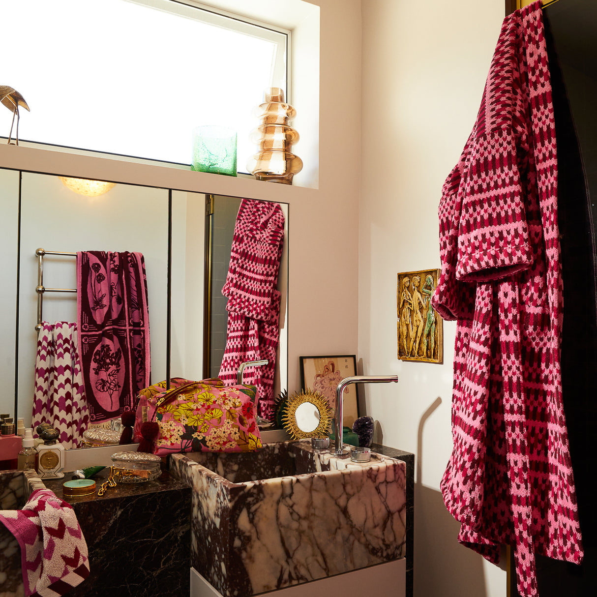 Arlette Towelling Robe - Cosmo Pink XS/S