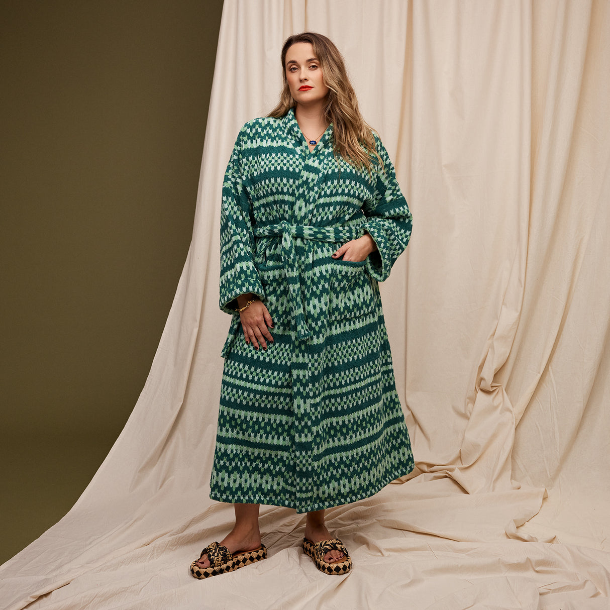 Arlette Towelling Robe - Forest XS/S