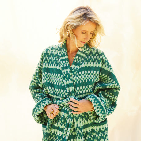 Arlette Towelling Robe - Forest XS/S