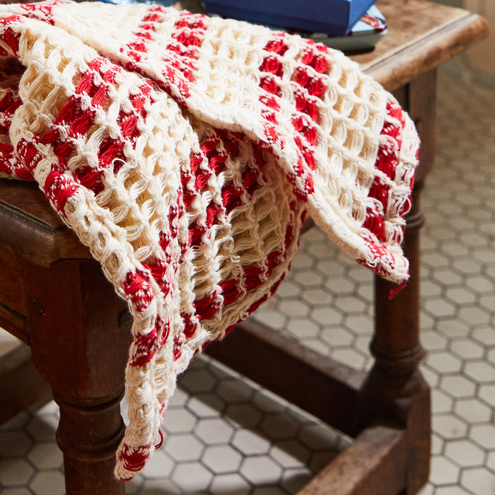 Lucien Waffle Face Washer - Scarlet