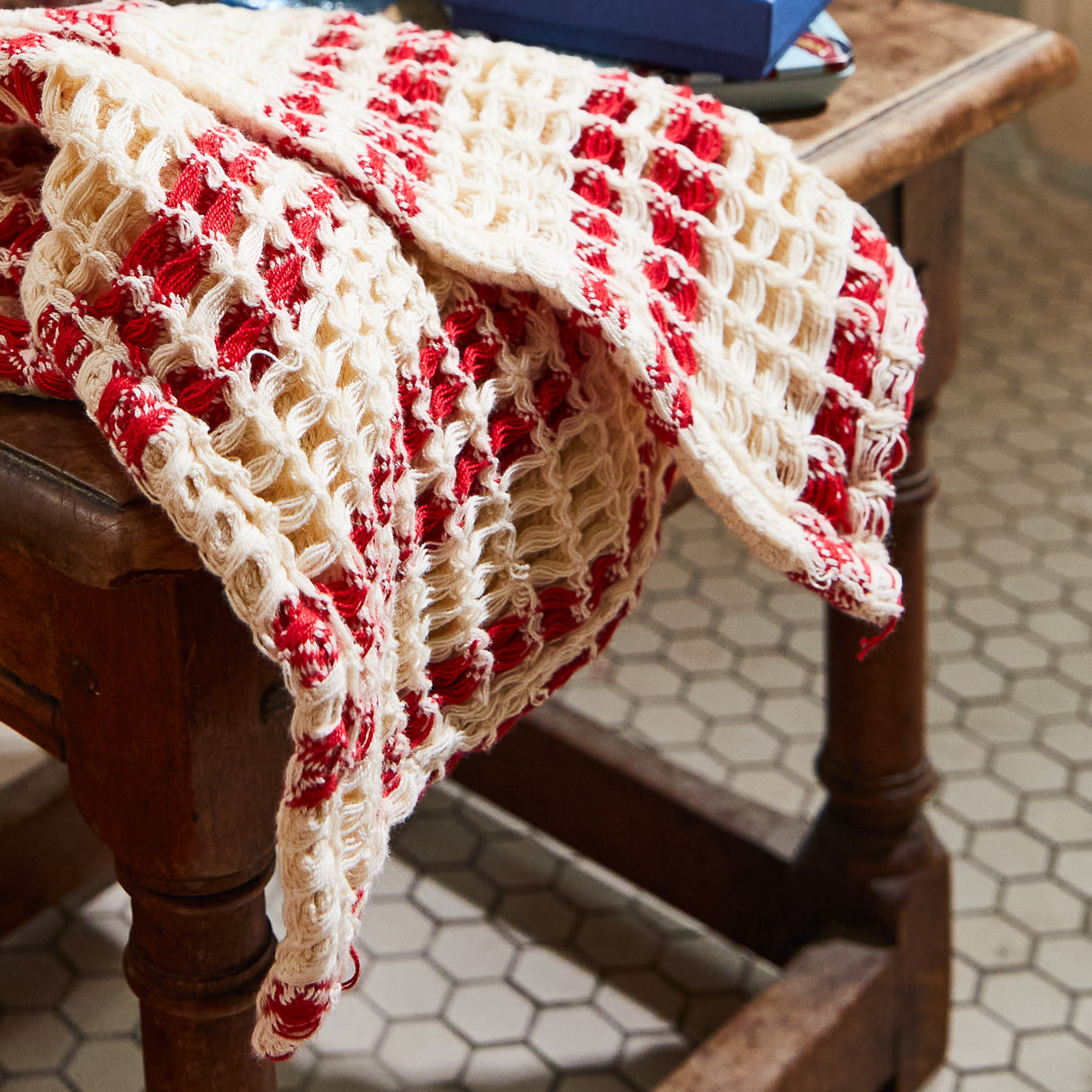 Lucien Waffle Face Washer - Scarlet