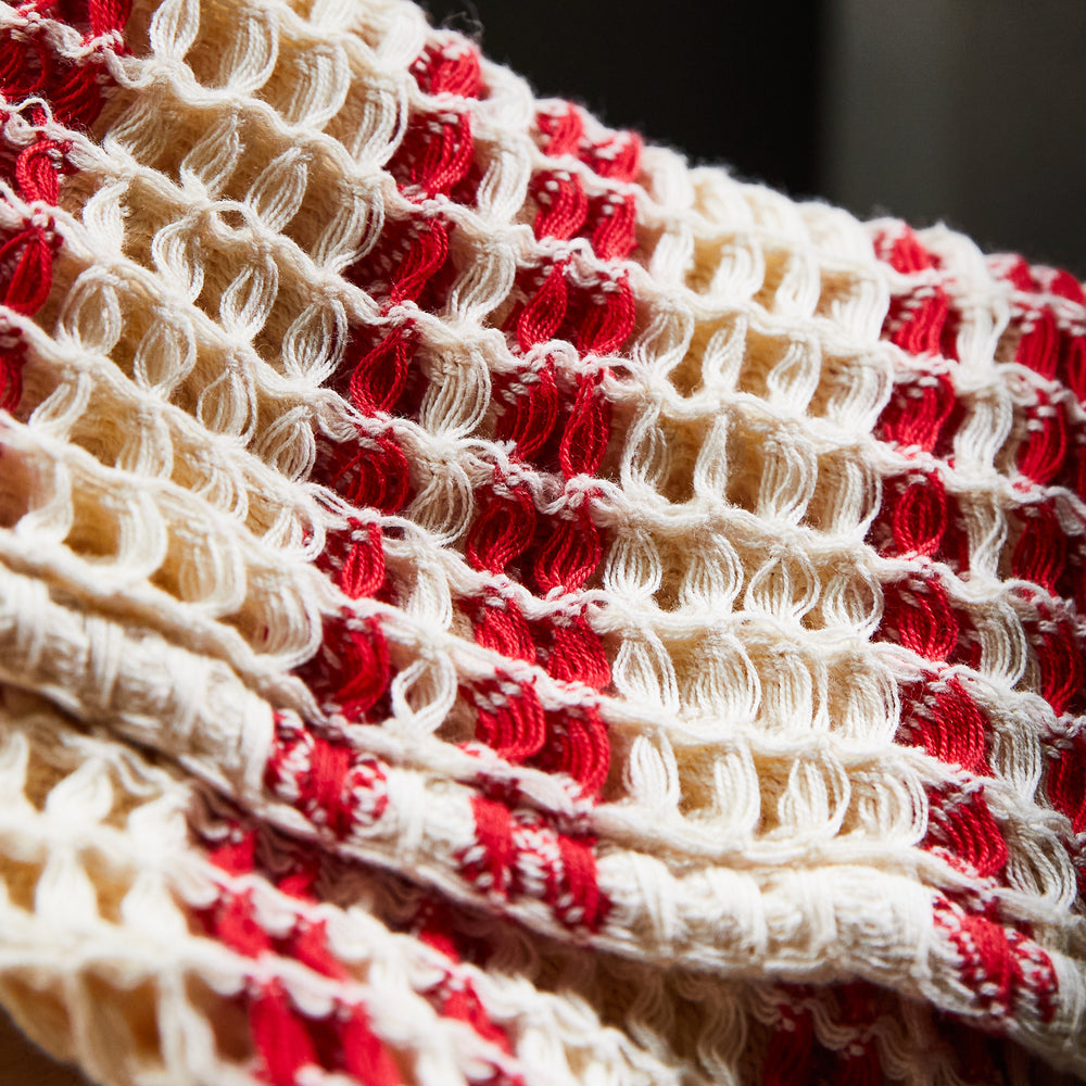 Lucien Waffle Face Washer - Scarlet