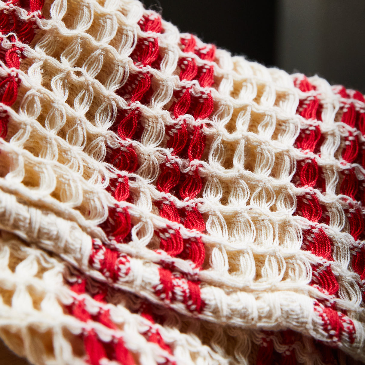 Lucien Waffle Face Washer - Scarlet