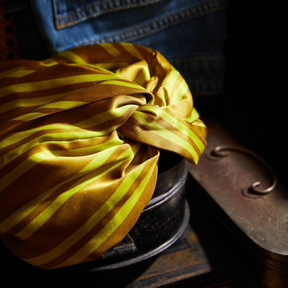 Taylor Silk Hair Turban - Olive