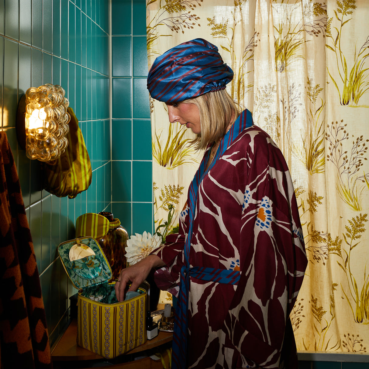 Taylor Silk Hair Turban - Capri