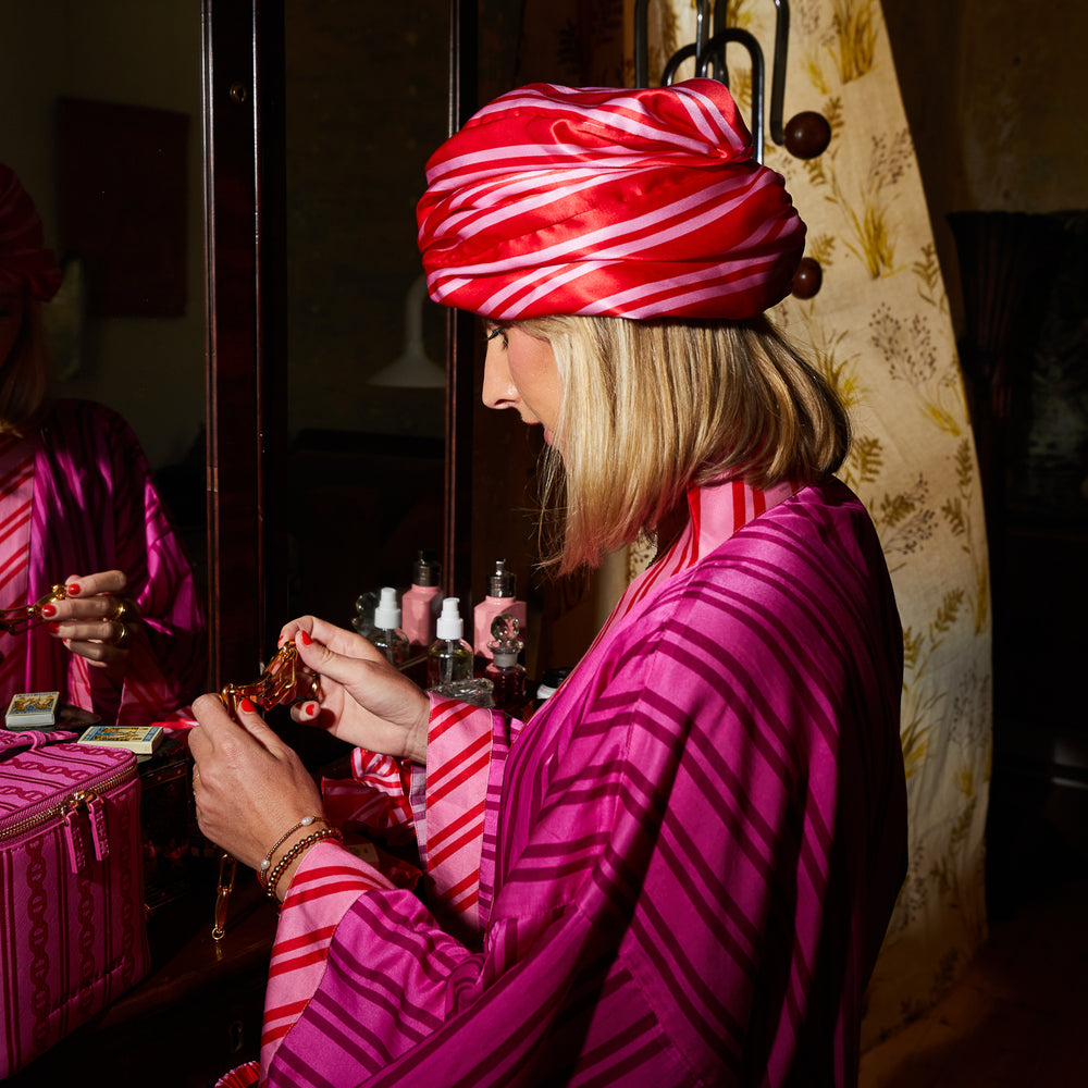 Taylor Silk Hair Turban - Scarlet