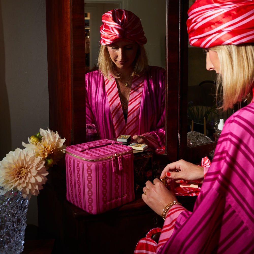 Taylor Silk Hair Turban - Scarlet