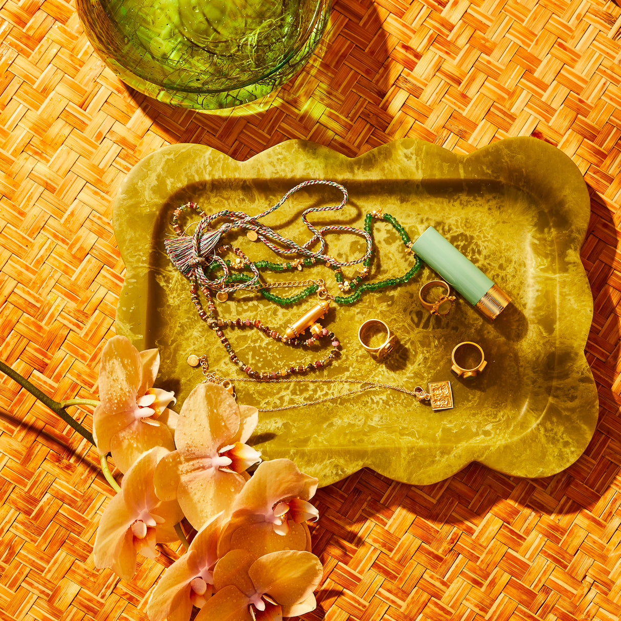 Anokhi Ring - Green Aventurine + Labradorite