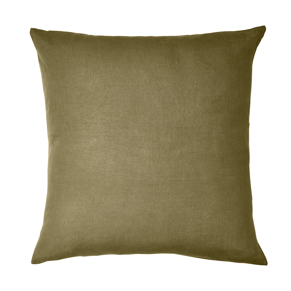 Linen Euro Pillowcase Set Moss Sage and Clare