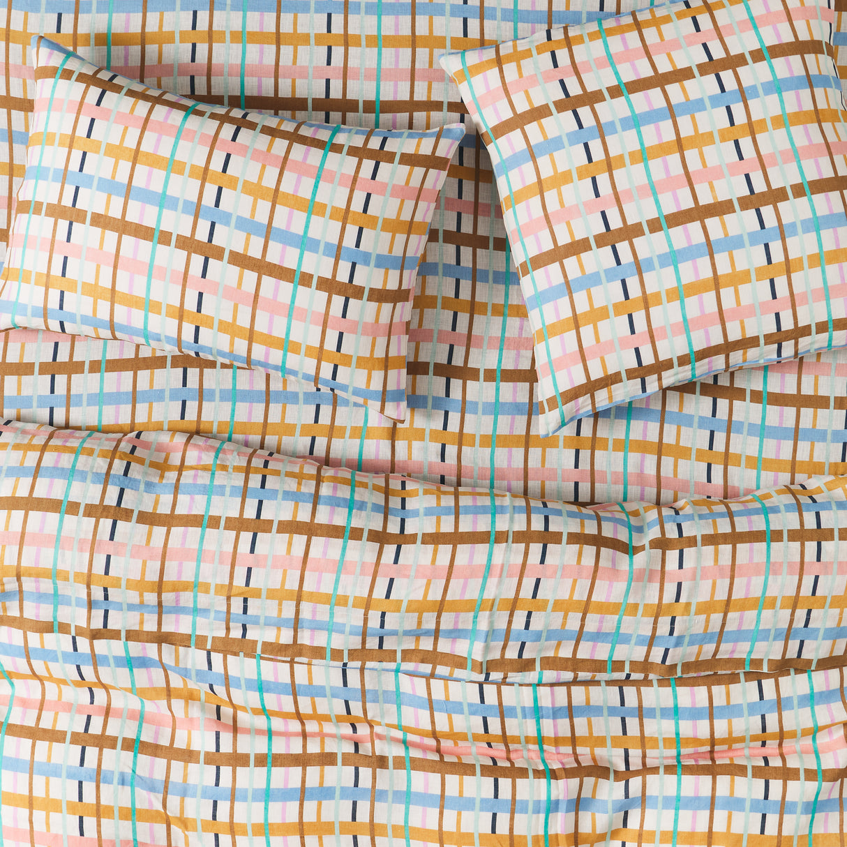 Cady Check Linen Euro Pillowcase Set