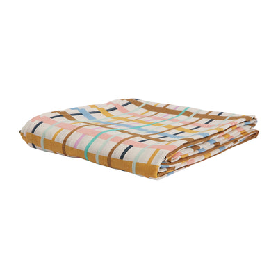 Cady Check Linen Fitted Sheet Cot