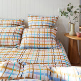 Cady Check Linen Fitted Sheet Cot