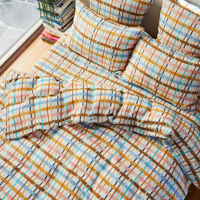Cady Check Linen Quilt Cover Single