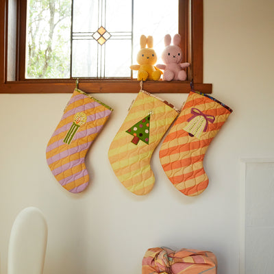 Jarita Stripe Christmas Stocking - Citron