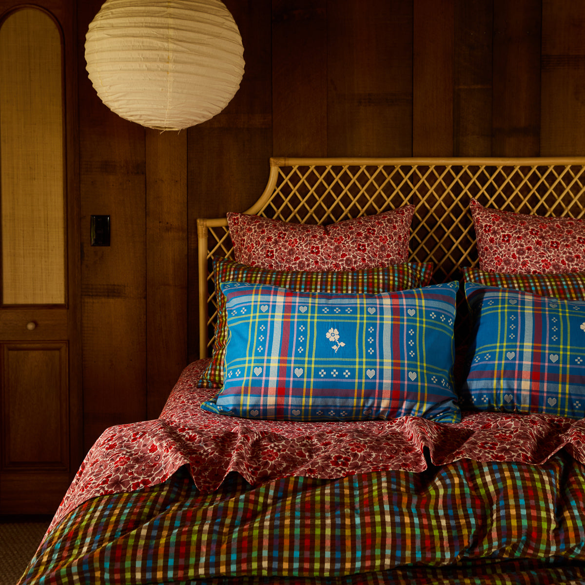 Josephine Cotton Pillowcase Set - Blue Bell