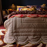 Hazel Scalloped Velvet Bedcover