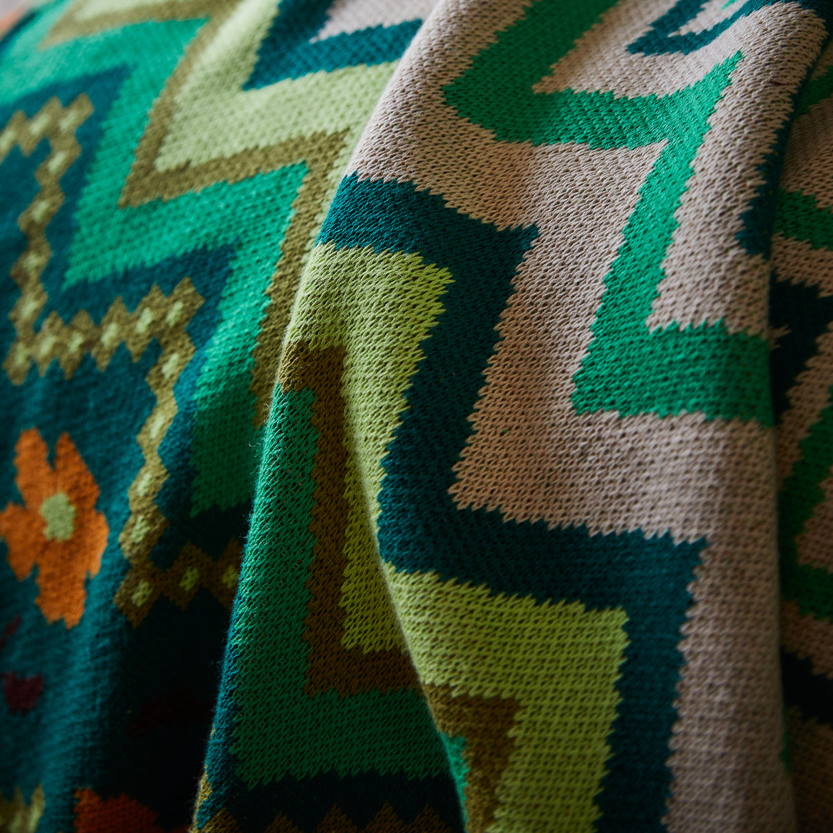 Calina Cotton Knit Blanket - Verdant