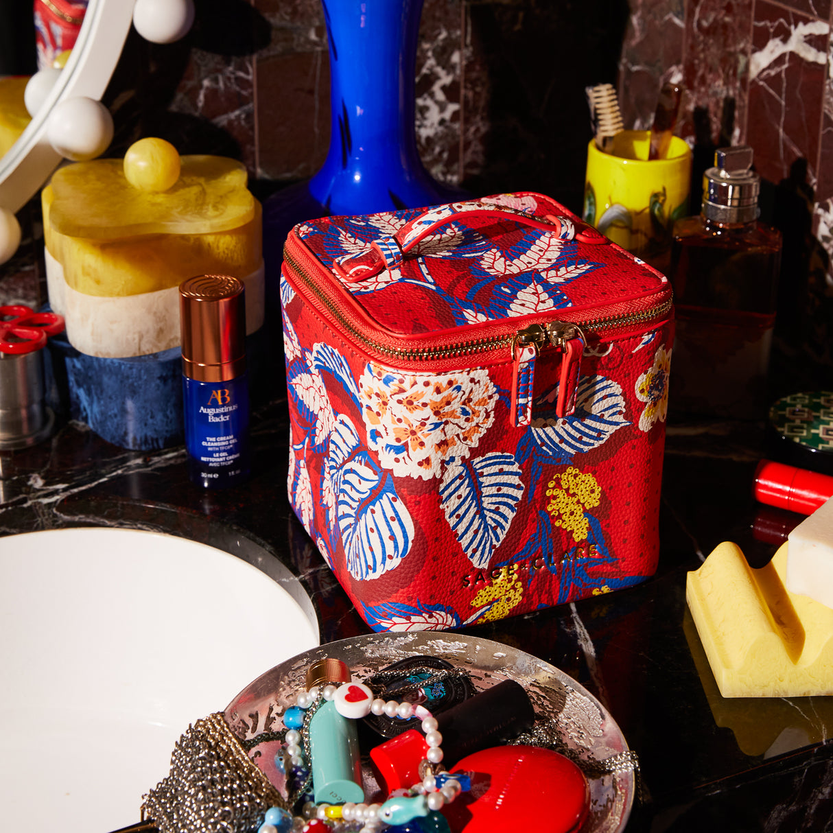 Heidi Small Vanity Case - Vermillion