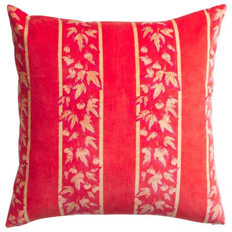 Agata Velvet Cushion - Vermillion Feather Insert