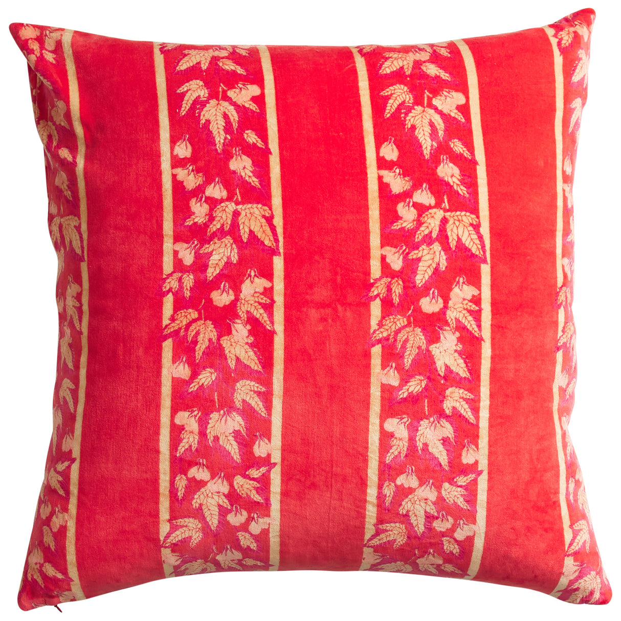 Agata Velvet Cushion - Vermillion Feather Insert