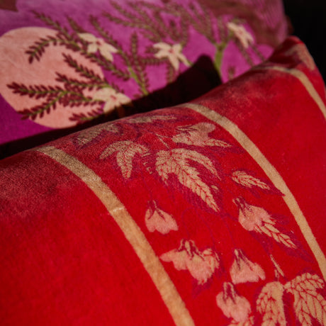 Agata Velvet Cushion - Vermillion Feather Insert