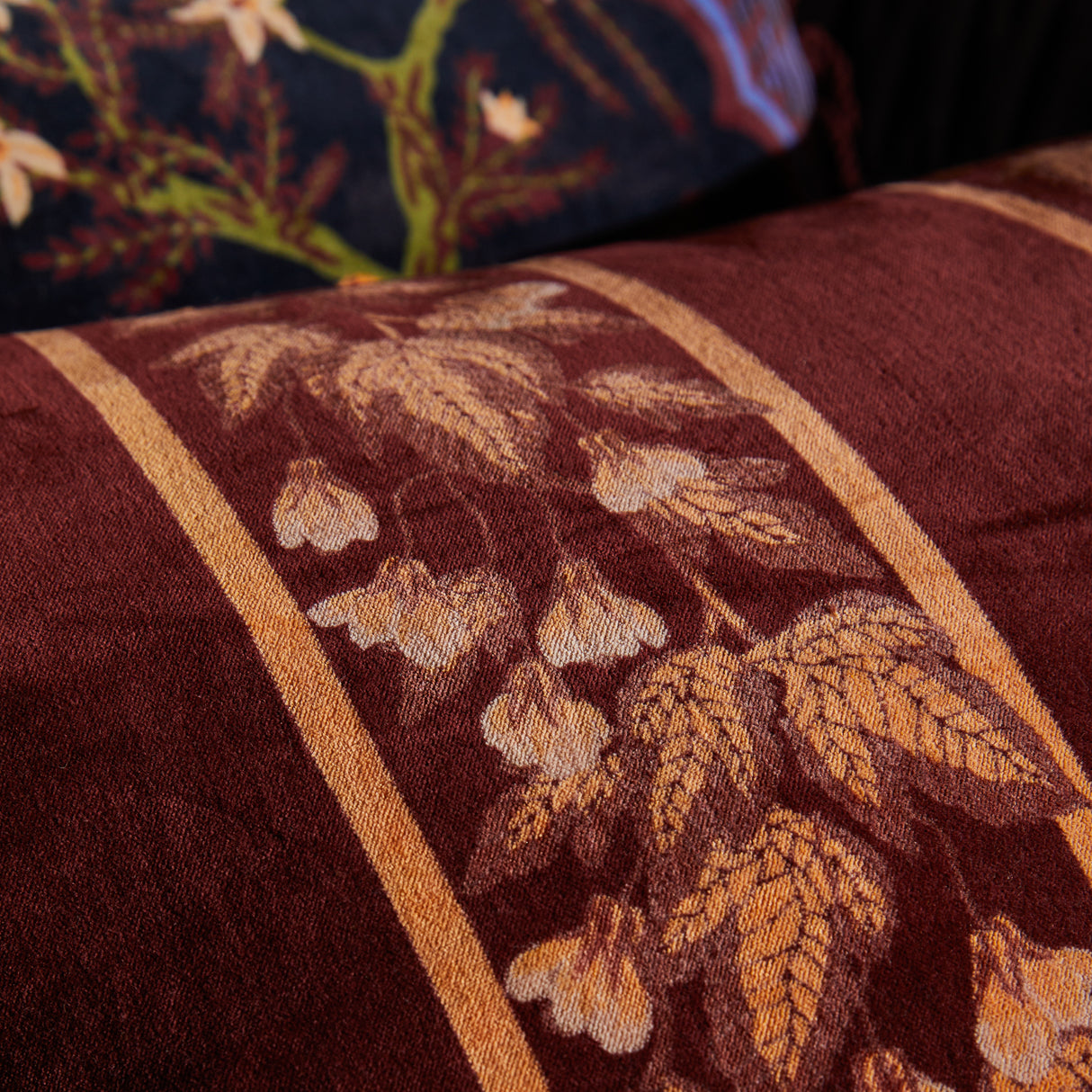 Agata Velvet Cushion - Rosewood Feather Insert