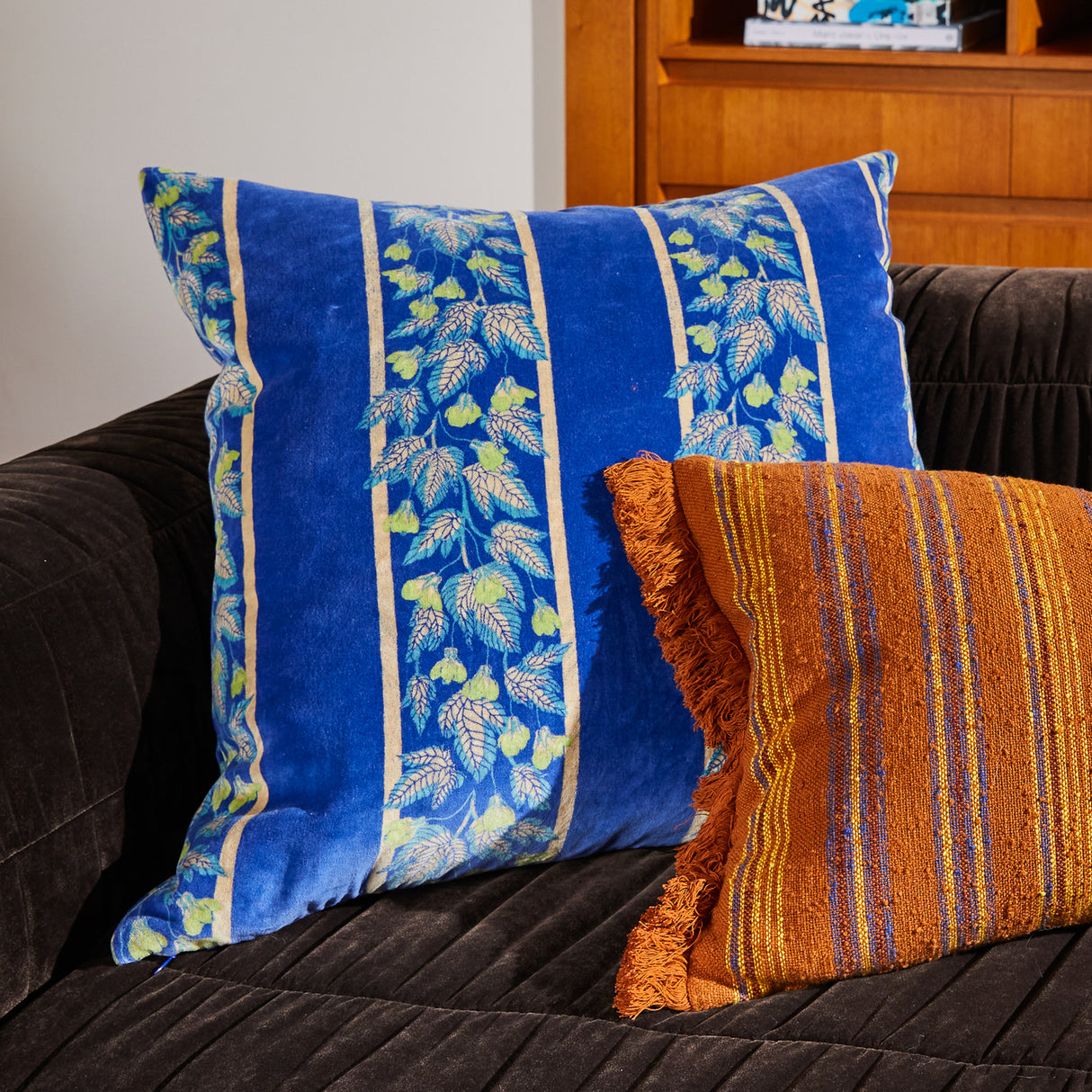 Agata Velvet Cushion - Ultramarine Feather Insert
