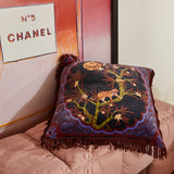 Andrea Velvet Cushion - Ink Feather Insert