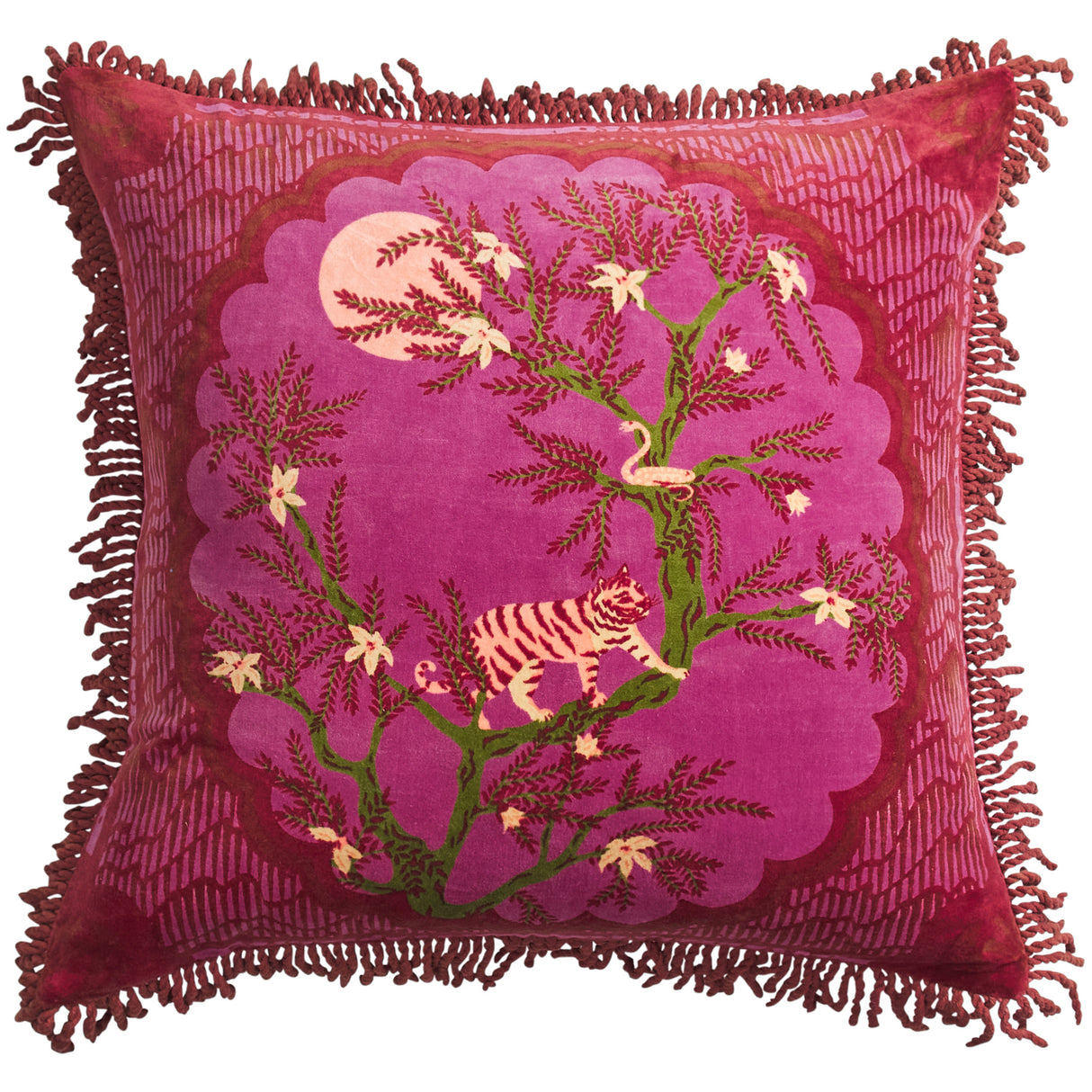 Andrea Velvet Cushion - Pansy Feather Insert