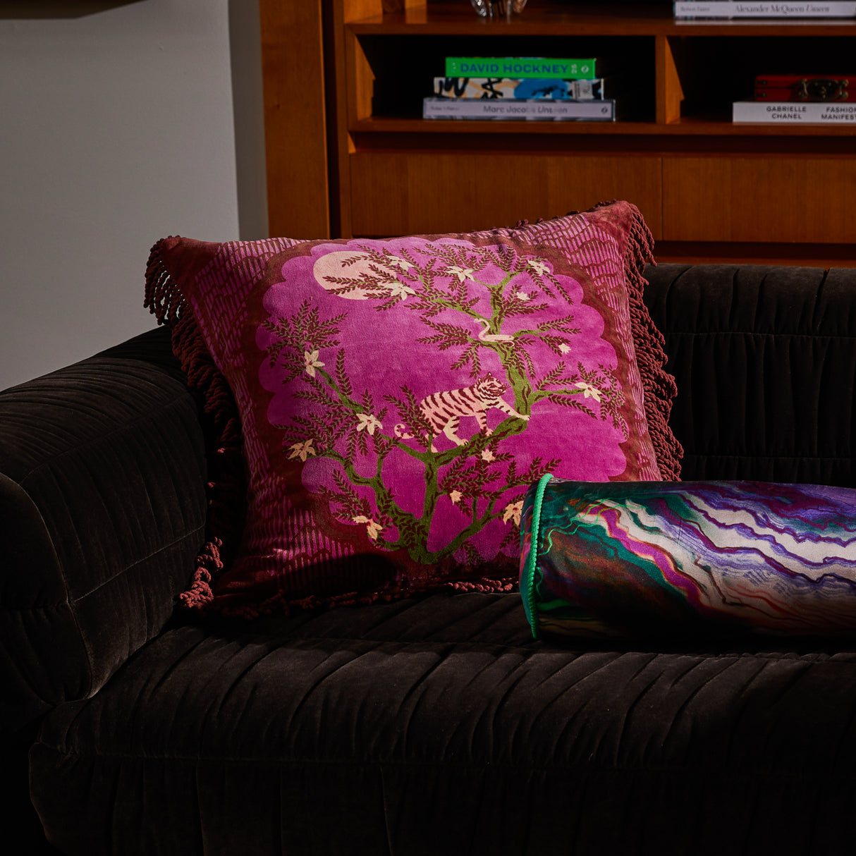 Andrea Velvet Cushion - Pansy Feather Insert