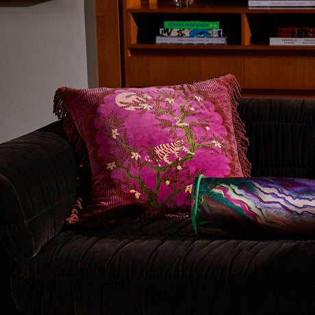 Andrea Velvet Cushion - Pansy Feather Insert