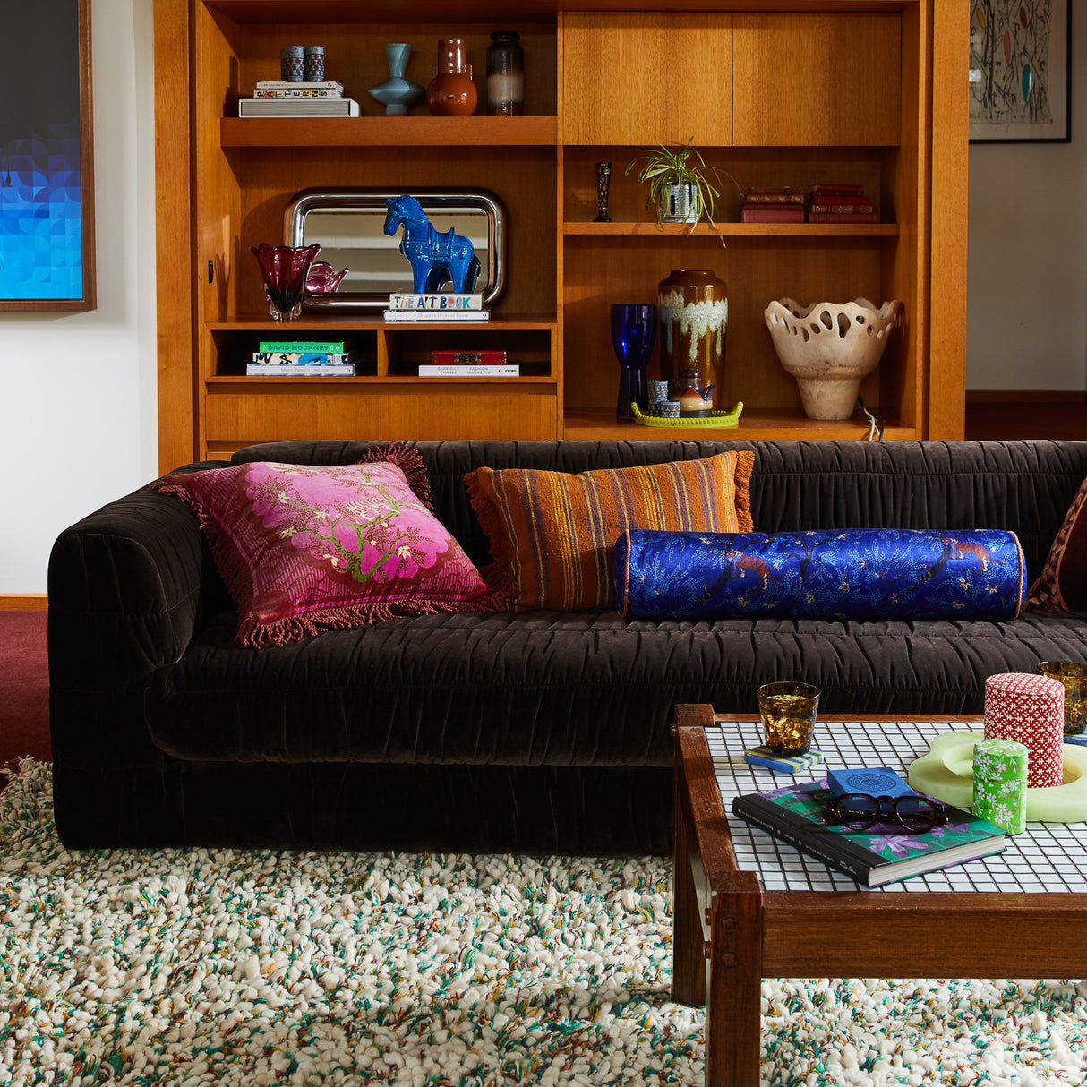 Andrea Velvet Cushion - Pansy Feather Insert