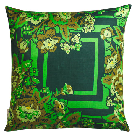 Eliza Silk-Linen Cushion - Verdant Feather Insert