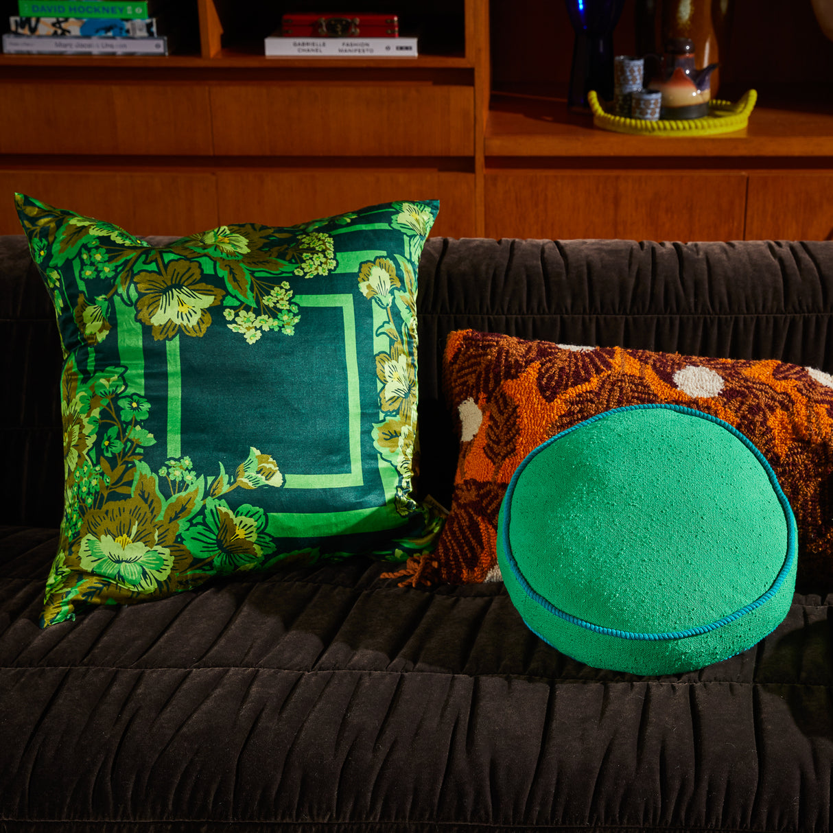 Eliza Silk-Linen Cushion - Verdant Feather Insert