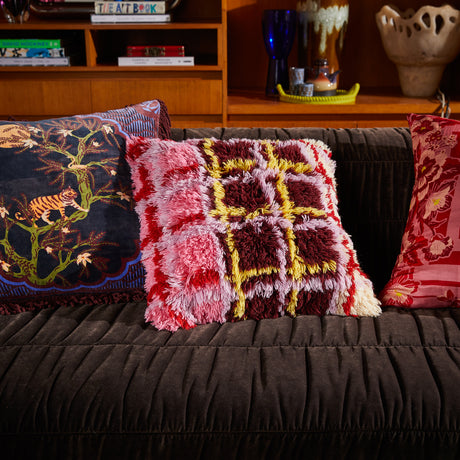 Karina Shag Cushion - Rosewood Feather Insert