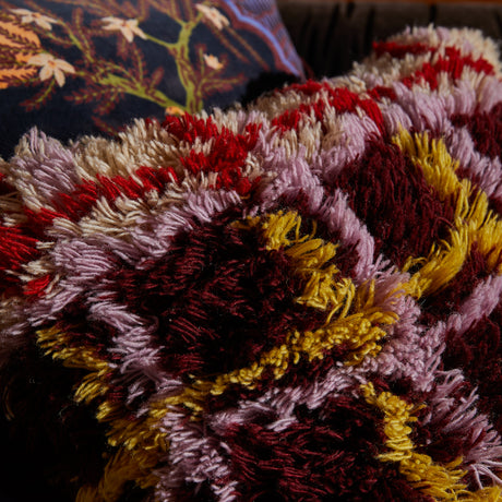 Karina Shag Cushion - Rosewood Feather Insert