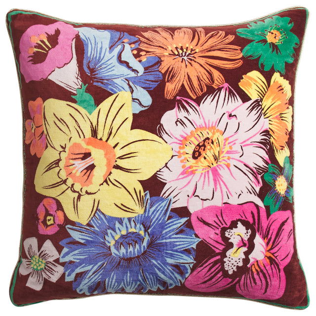 Ines Velvet Cushion - Burnt Sienna Feather Insert