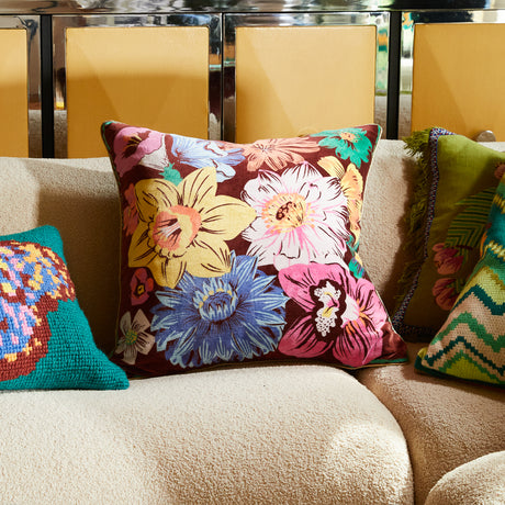 Ines Velvet Cushion - Burnt Sienna Feather Insert