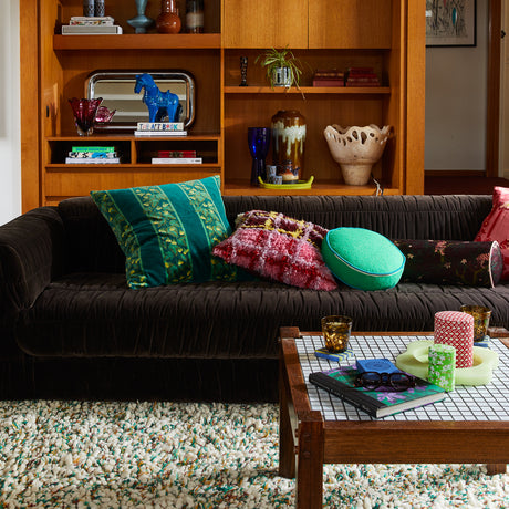 Dana Round Cushion - Spring Green Feather Insert