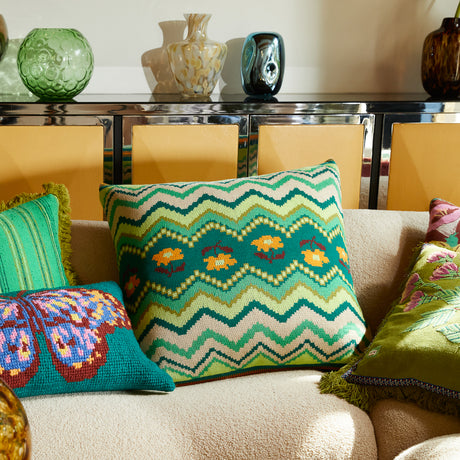 Calina Knit Cushion - Verdant Feather Insert