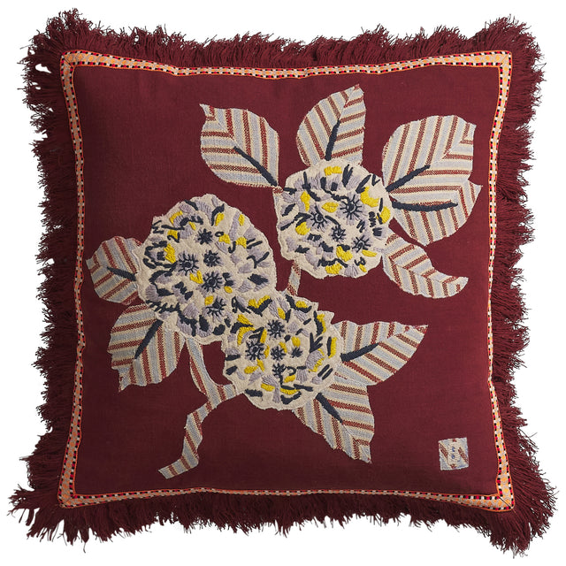 Vivi Appliqué Cushion - Rosewood Feather Insert