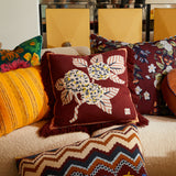 Vivi Appliqué Cushion - Rosewood Feather Insert