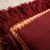 Vivi Appliqué Cushion - Rosewood Feather Insert