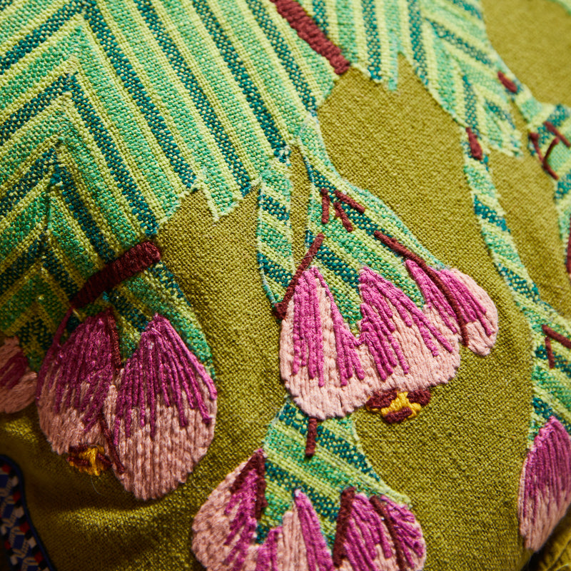 Vivi Appliqué Cushion - Juniper Feather Insert