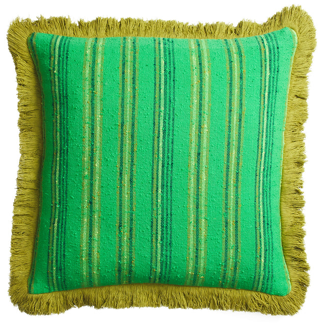 Nicolette Woven Cushion - Spring Green Feather Insert
